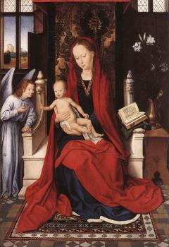 Hans Memling : Virgin Enthroned with Child and Angel